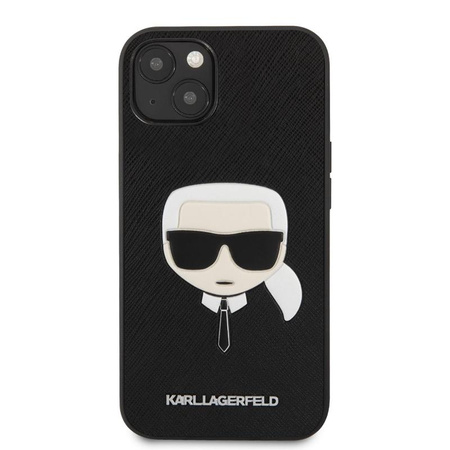 Karl Lagerfeld Saffiano Ikonik Karl`s Head - Etui iPhone 13 (czarny)